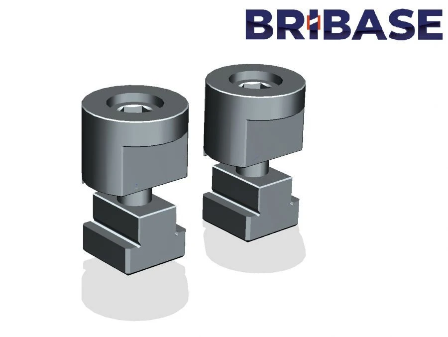 BB.ZP.030.16.020 Set of two clamps with screws and nuts 20 mm BriBase