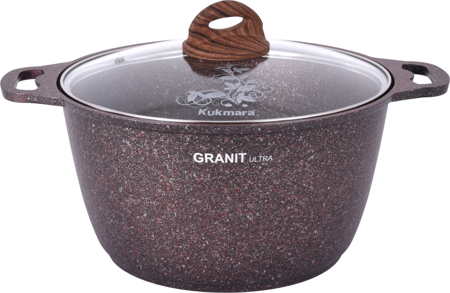 1L cast aluminium saucepan (with non-stick coating) Kukmara TM, with glass lid, "Granit ultra" line
