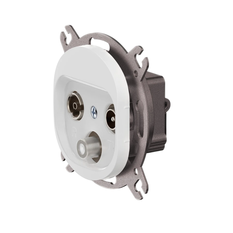 CADUCEUS ALING EON Flush-mounted TV/FM/SAT aerial socket, white, Art. No. E612S.0 (mechanism)