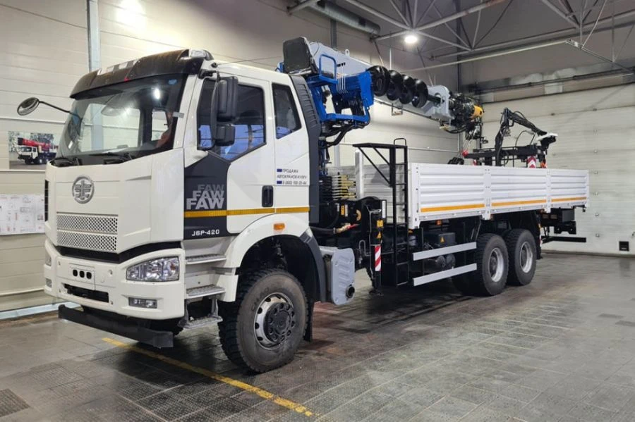 Crane-manipulator automobile KMA-150-9 and its modifications (special, cargo flatbed equipped with a crane-manipulator; spets.