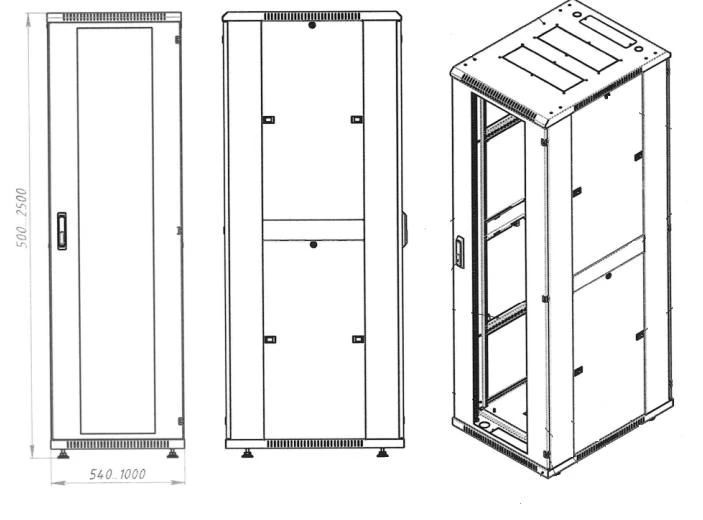 Floor standing telecommunication cabinets (racks) DT Standart TLR 12-50U