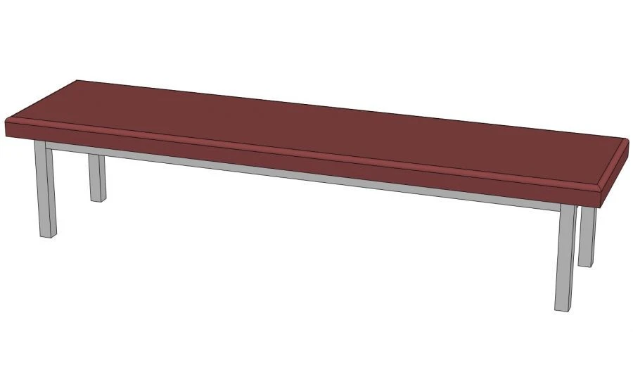3-seater upholstered banquette. Model: BMC-3