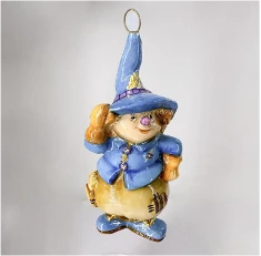 Handmade glass Christmas tree toy "Scarecrow"