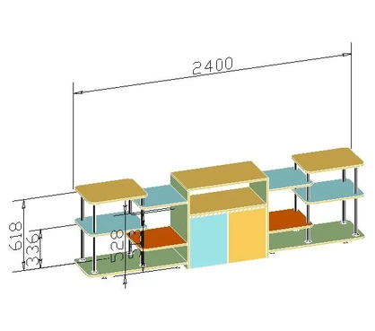 Children's separating shelf unit art. S.06.80