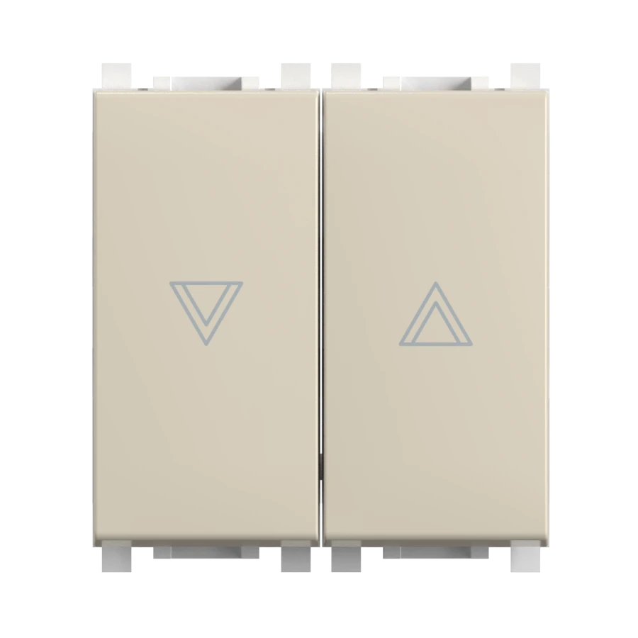 CADUCEUS ALING Experience Flush-mounted switch for roller blinds, push-button 2-cl, 16A, 250V~, 2M, beige, art. 72114.9