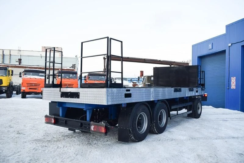 Flatbed trailer, UZST brand, type 9276, modifications: 9276-0000040 (metal platform with front fence, c EBS, axle with EBS, axle