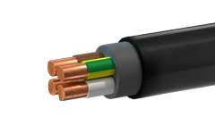 PPGng(A)-NF power cable with copper conductors, with insulation and sheathing made of halogen-free polymer composition, on a