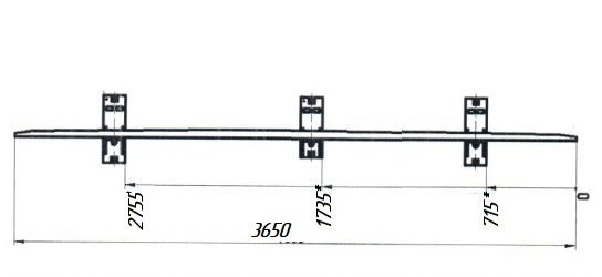 Lined counter rail (2769.02.000)