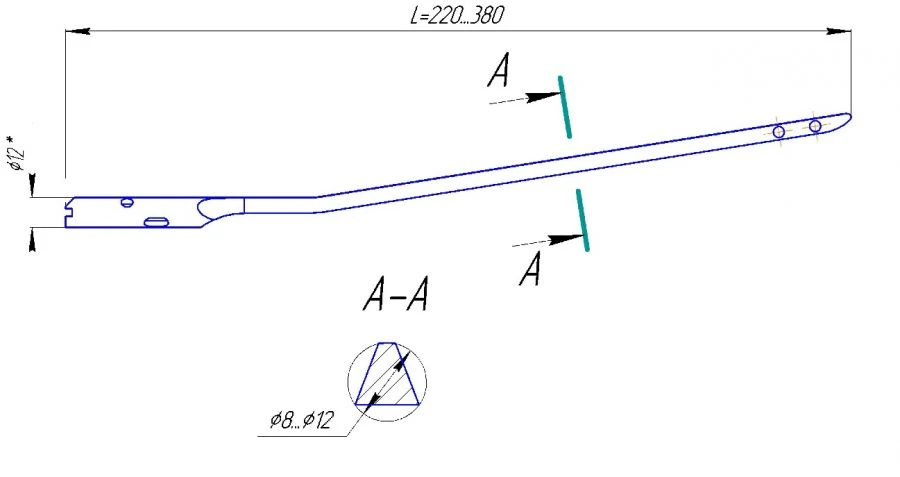 Blocking pin for tibia (length: 220...380mm) (l. 8,0mm; l. 9,0mm; l. 10,0mm; l. 11,0mm)