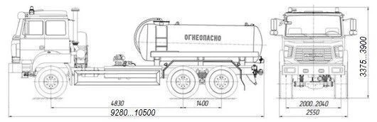 Tank truck for oil and gas condensate collection AKN/AKNS 4680L7 on chassis URAL 4320-4971-78, 4320-4971-80,4320-4971-82