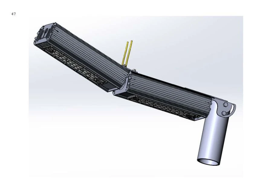 LED luminaire "Industrial Design MTM IoT" series CUBIC 120 Two modules Connection from the ends - 15 degrees Mounting bracket Co