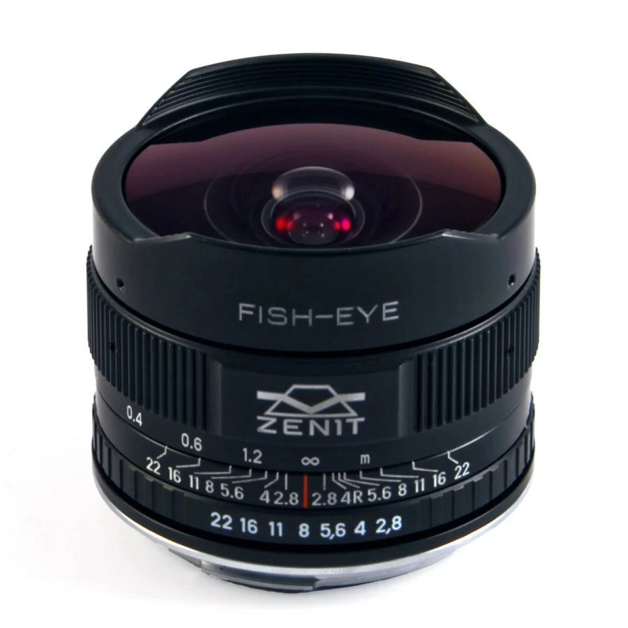 Photographic lens "MS ZENITAR 2,8/16" ("Fisheye"), with mount (Nikon, Canon, M42)