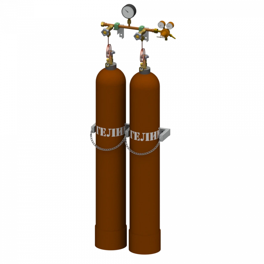 Helium discharge frame for two cylinders RRG-2