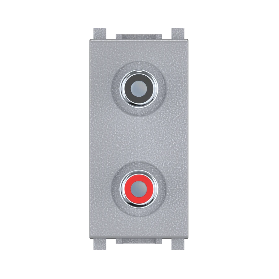 CADUCEUS ALING Experience 2xRCA, 1M flush-mounted audio socket, silver, art. no. 74281.0 74281.S