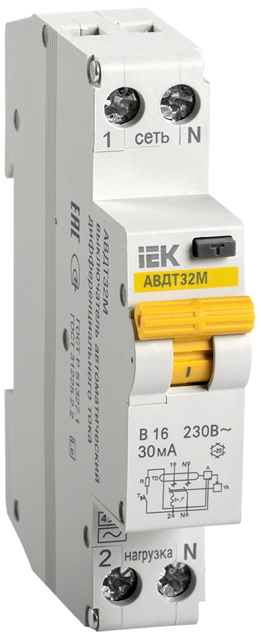 Automatic circuit breaker of differential current AVDT32M B16 30mA IEK