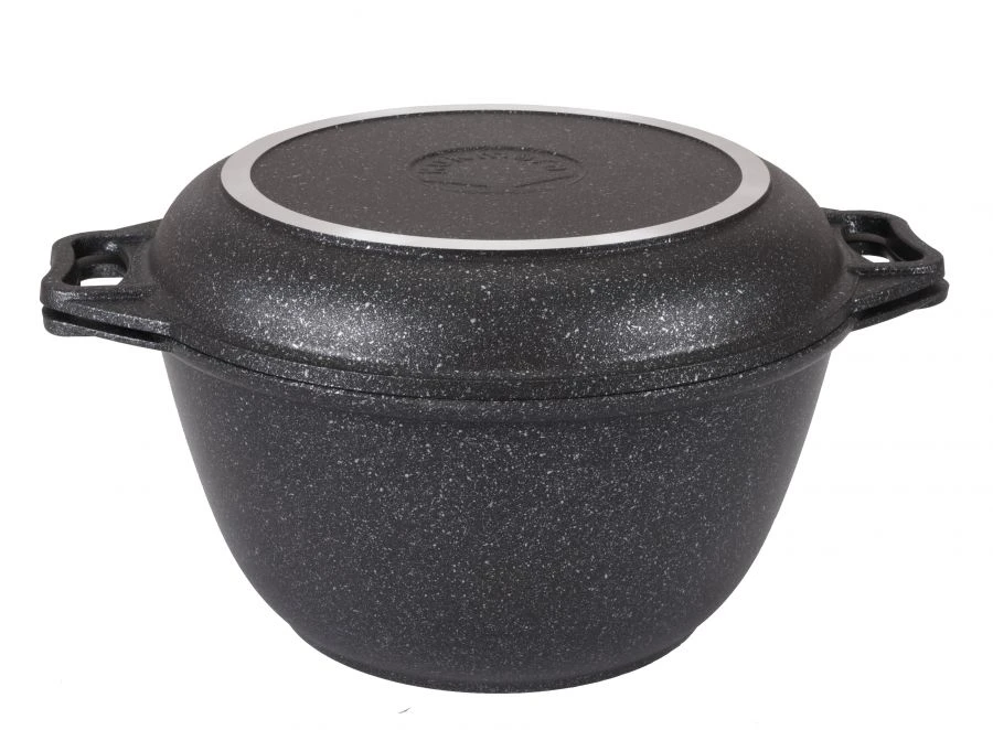 Cast aluminium cauldron with pan lid 3L (non-stick coated) Kukmara TM, with aluminium lid, "Maramo" line