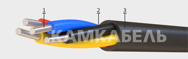 Power cable with aluminium conductors, with insulation and sheathing made of polyvinylchloride plasticate, for voltage 0,66 kV o