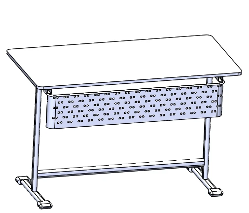 Single height adjustable pupil's table with adjustable table top No. 3-5 MGS3.122