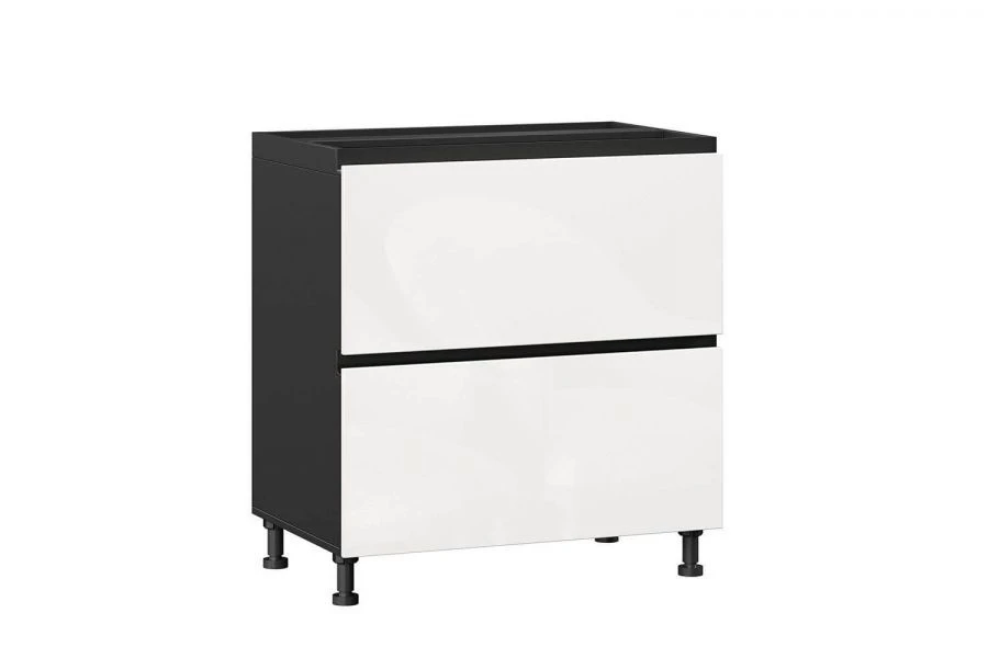 Sherwood LD.281160.000 Kitchen cabinet front 800 with 2 drawers LUX (4) (White gloss/Black )
