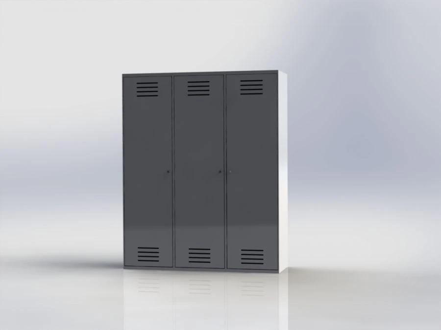 Three-section cupboard