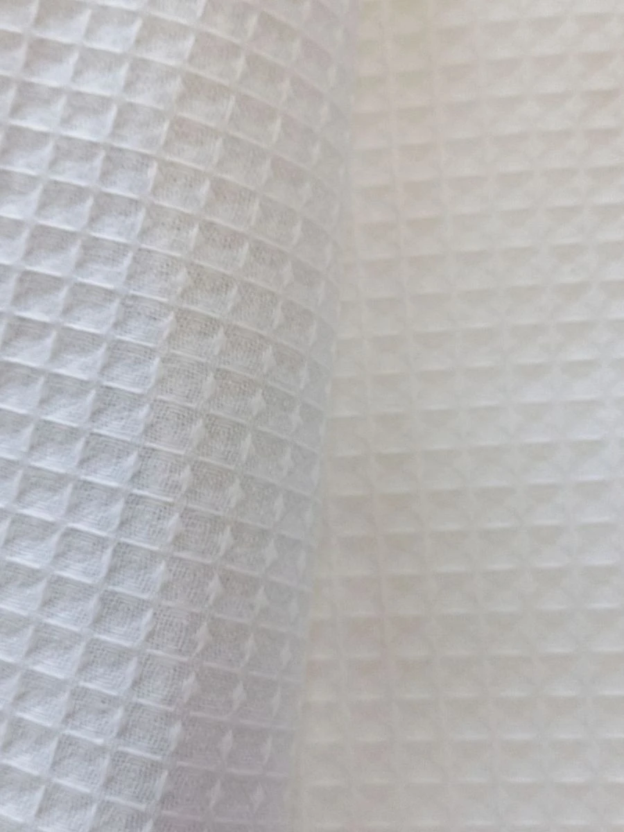 Cotton waffle weave towelling fabric art. 11C2F3 bleached, h.pl. 178 g/sq.m, width 150 cm, 100% cotton