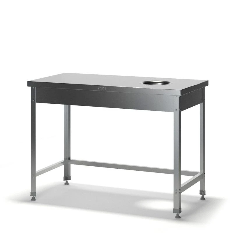 Waste collection table SSO-1 without stainless steel and galvanised steel edge