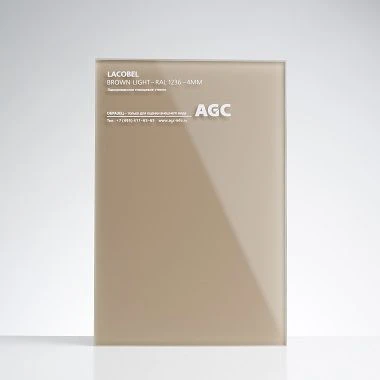 Lacobel Brown Light coated sheet glass 4 mm thick