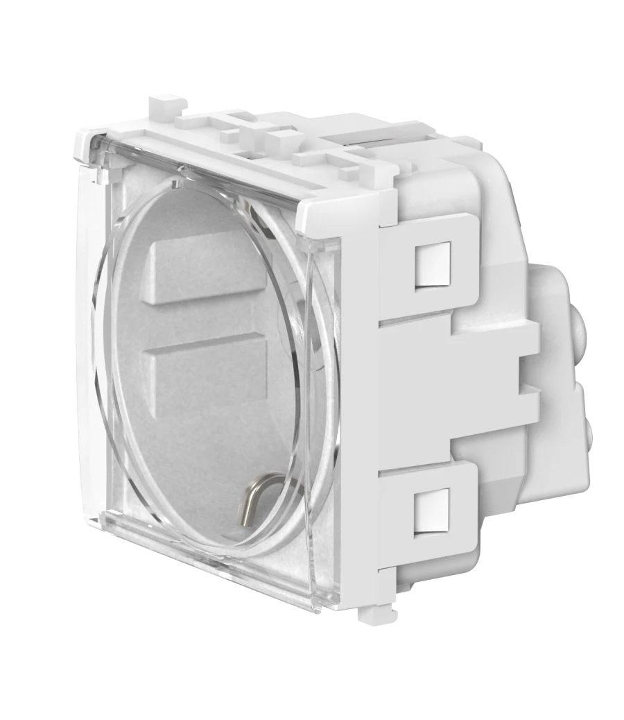 CADUCEUS ALING Experience Flush-mounted socket outlet with earthing connection without blinds with transparent cover without cen