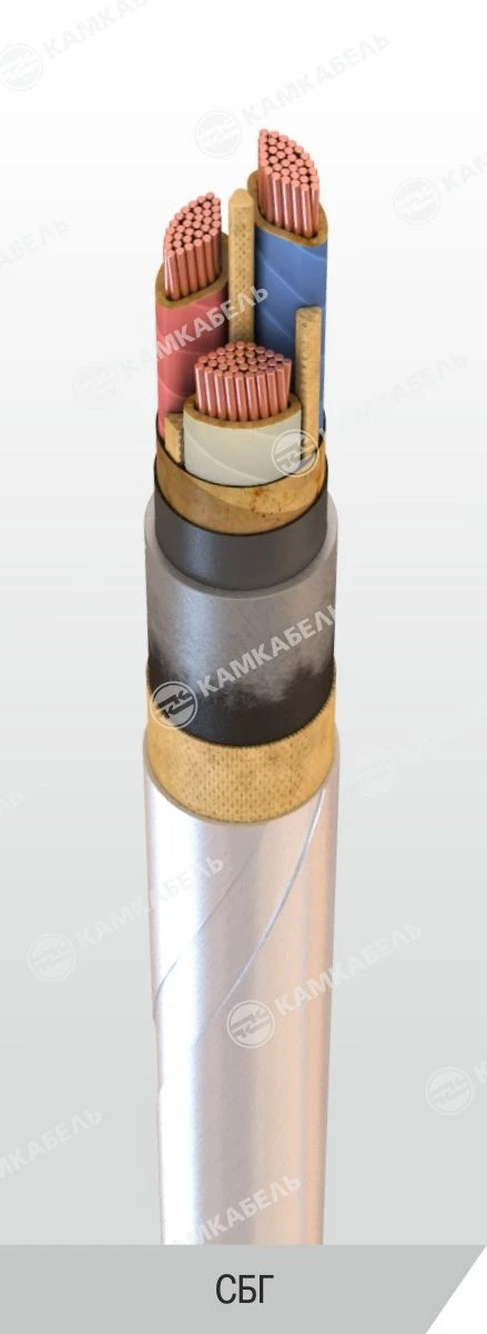 Power cable with copper conductors with paper insulation impregnated with viscous or non-flowing composition for voltage 6, 10 k