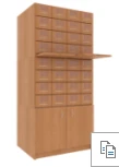 Catalogue cabinet, 2-module, 32 drawers (4x8), on pedestal