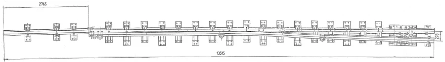 Straight frame rail R65 with curved shackle of the project type 2372.01.010-03