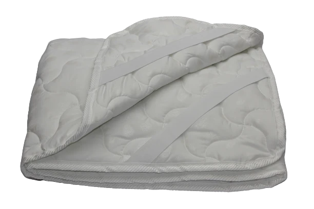 Quilted mattress covers (mattress pads) made of cotton and synthetic fabrics, filled with synthetic, cotton and synthetic fabric