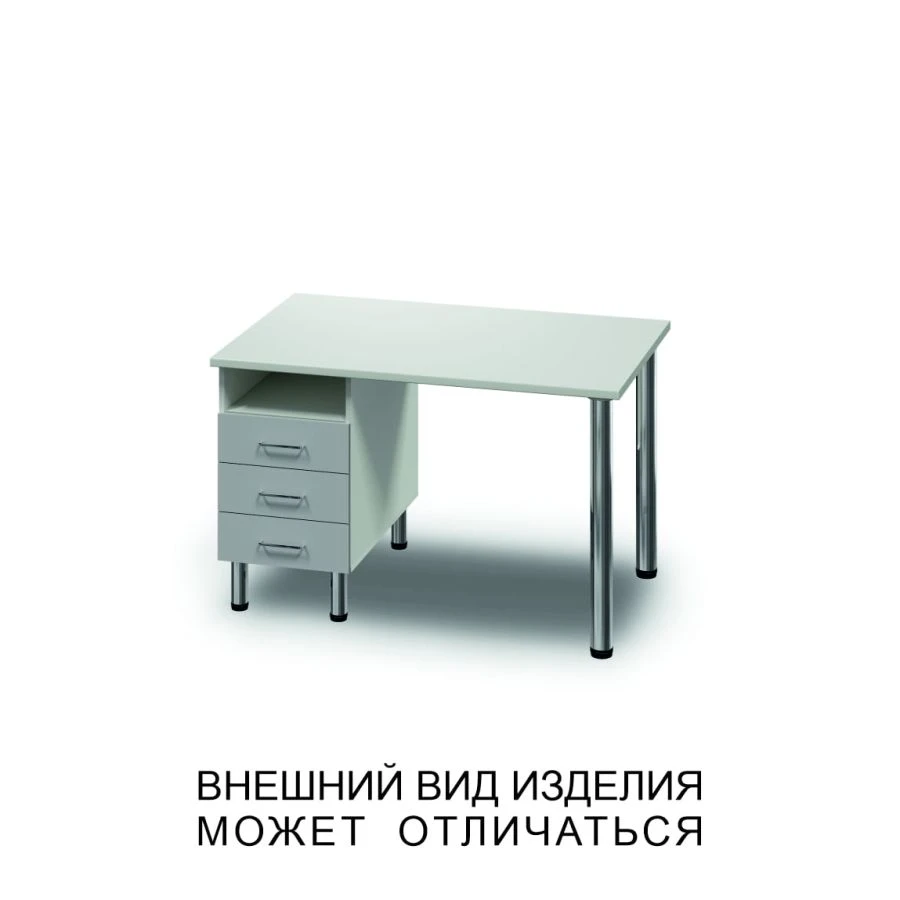 Single desk with three drawers and open shelf