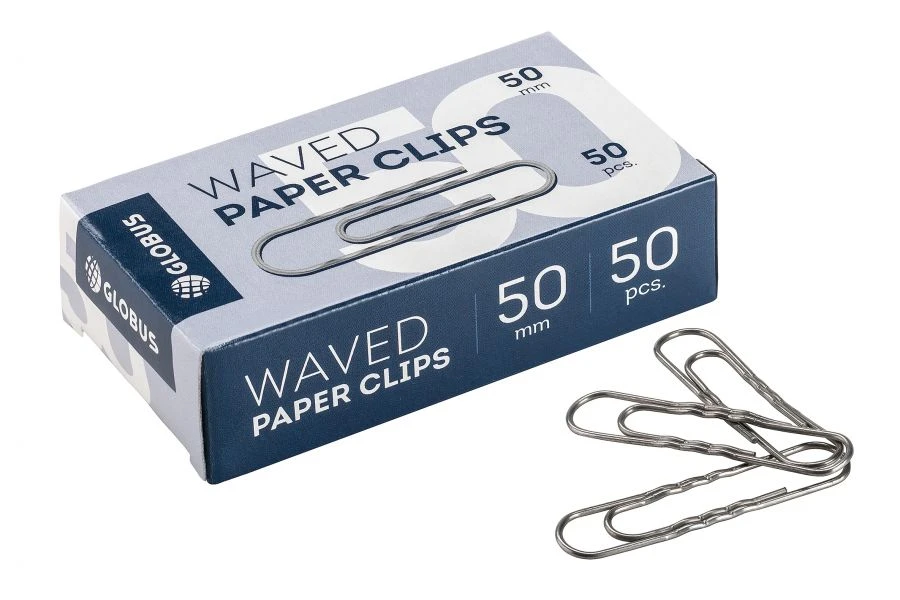 Paper clips 50 mm 50 pcs, nickel-plated