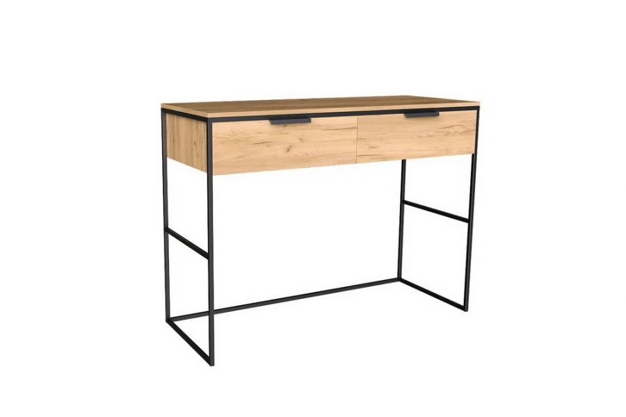 Metal office desk with 2 wooden drawers "Bashkir Furniture Factory" brand name