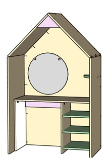 Wooden furniture for preschool institutions: Play set "Barbershop"
