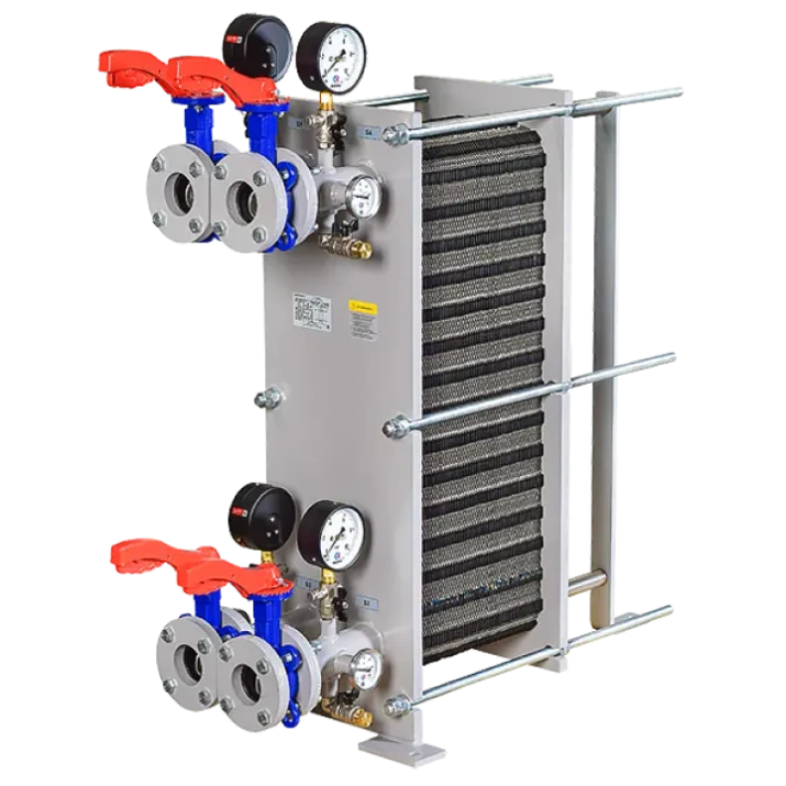 Collapsible plate heat exchangers with instrumentation and gates RTO-15.1VA