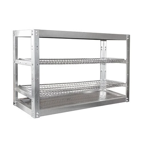 Rack for glasses ECONOM SKSK-2KE (chrome mesh, painted frame), 895x270x2400 mm