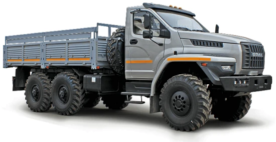 Ural 4320-70E3 flatbed truck with "NEXT" type cab (Possible equipment: ZF 9S1310, 9S1315 gearbox; clutch: ZF, Hammer; transfer g