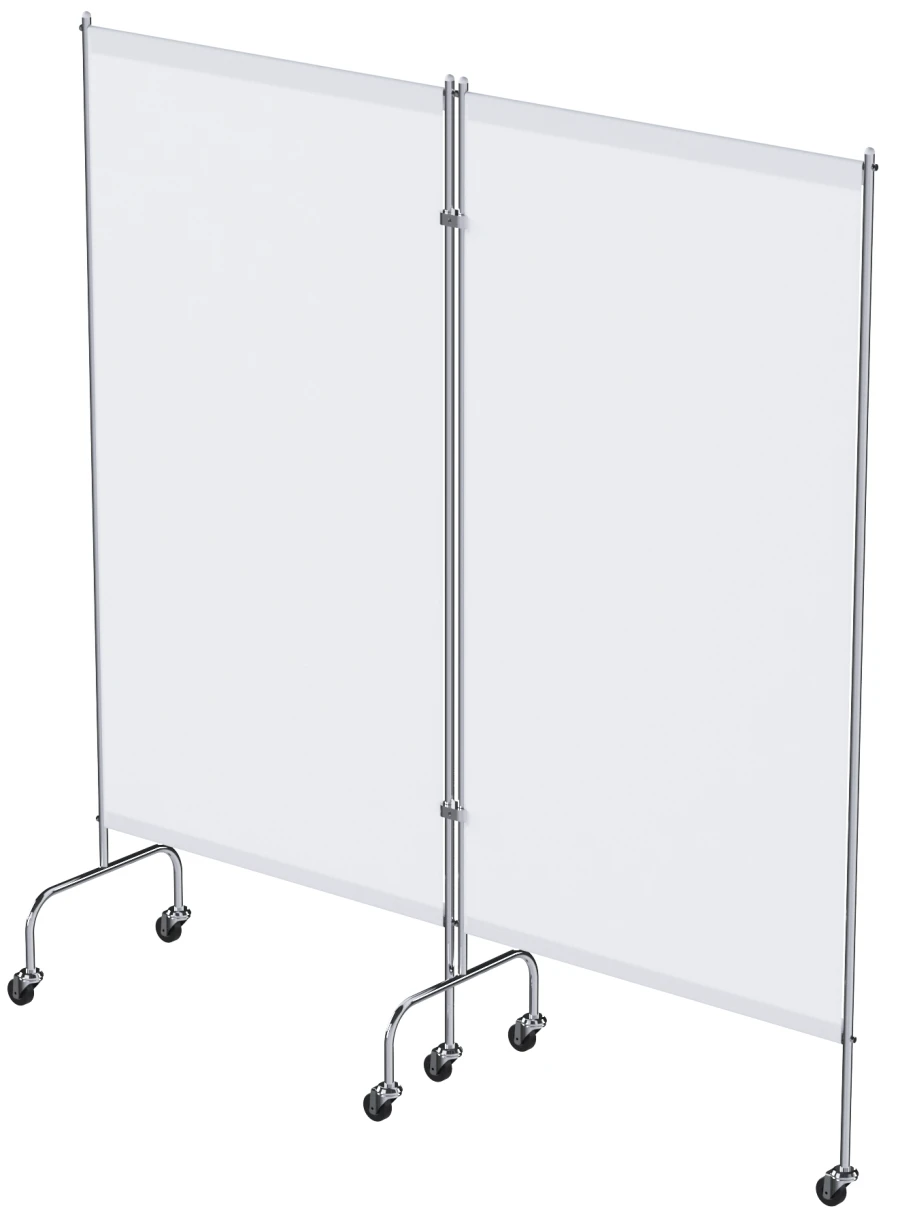 ?? - "???"(???-25302?) Medical screen of stainless steel, on wheels, two-sectional