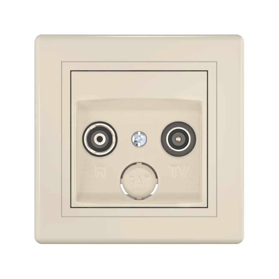 CADUCEUS ALING PRESTIGE Flush-mounted antenna TV/FM end socket, beige, art. 612Z.999