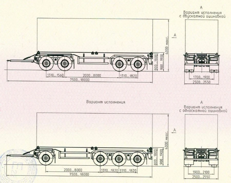 Trailer SAV 83434K1...K6 (suspension: pneumatic, service brake system with EBS)