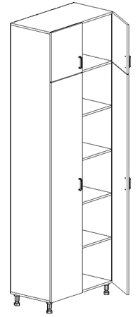 Double-door wardrobe with mezzanine