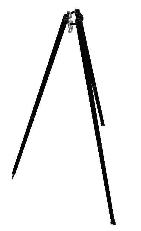 Assembled campfire tripod