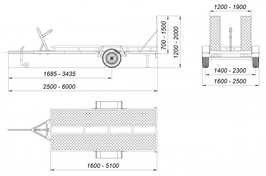 Car trailer (up to 750 kg) - Trailer76 71796