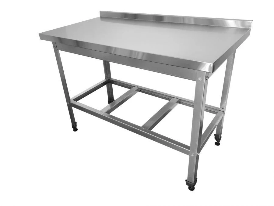 Cutting and production table with sides, without shelf