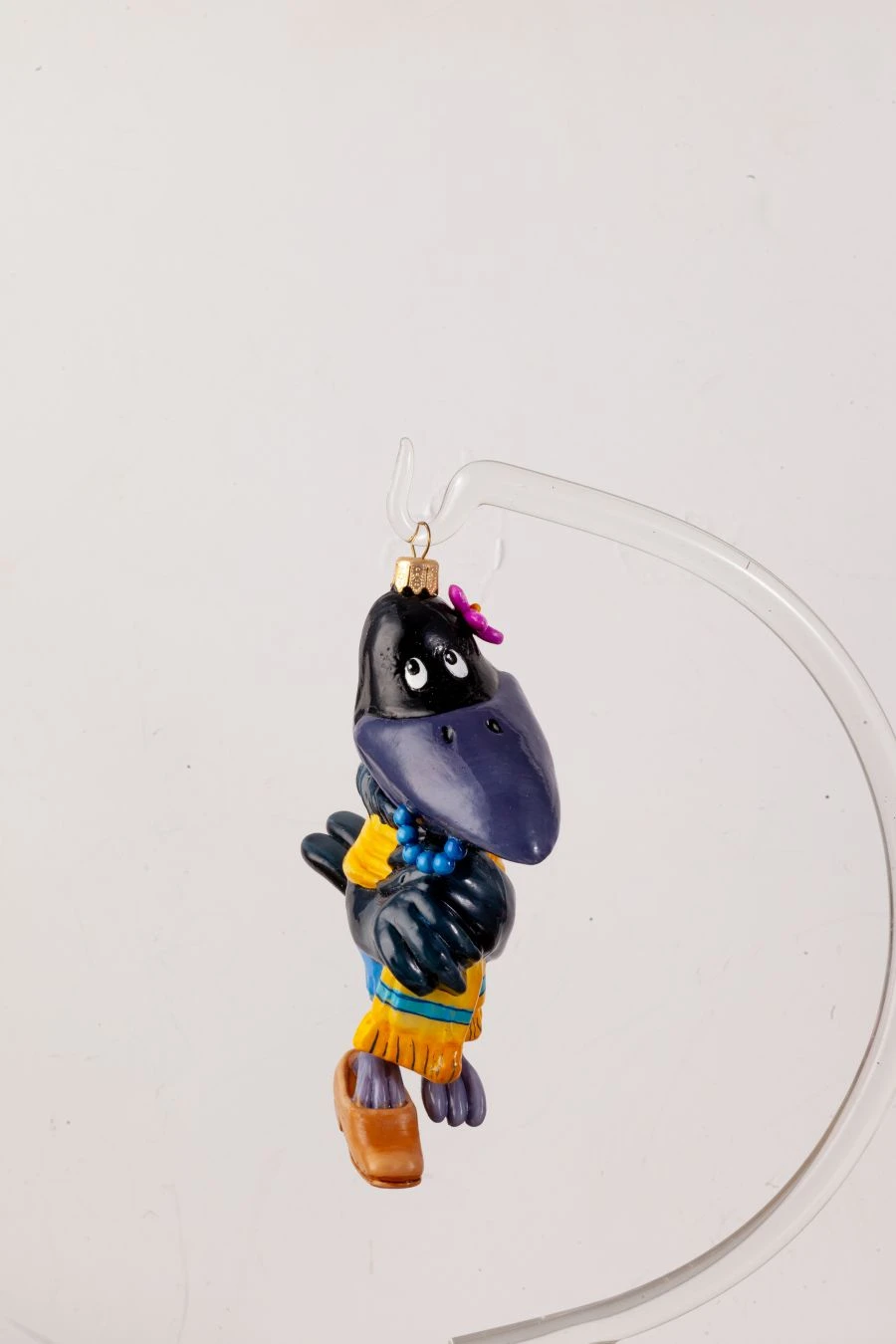 Licence Christmas tree toy made of glass "Crow"