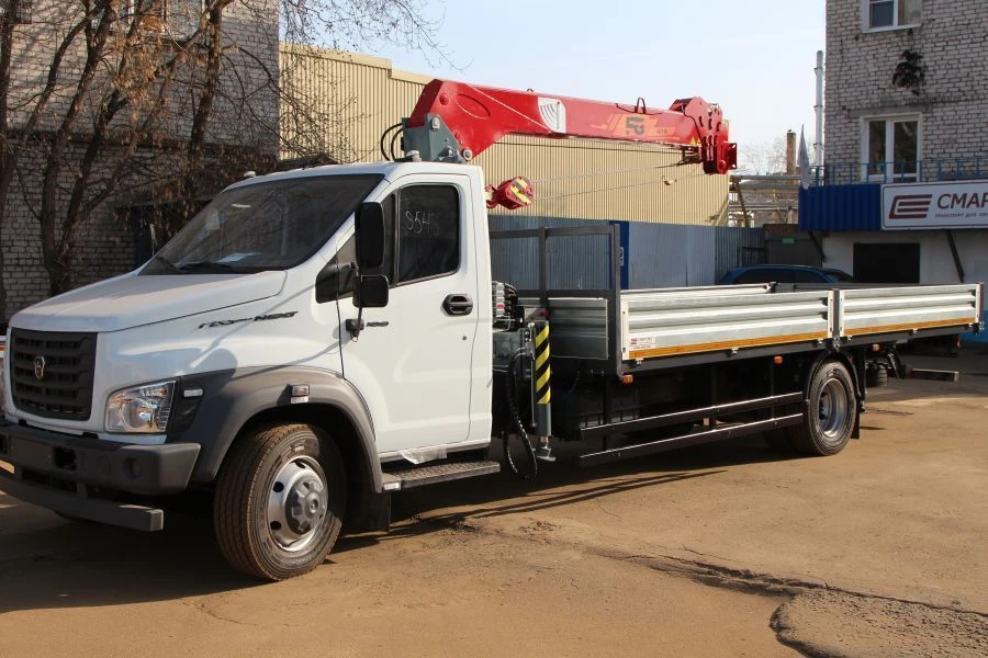 Special flatbed truck with CMU (FG 314, 414, 415, 415T), modifications SMA205, on GAZ chassis of modifications C41R16, C41R36, C