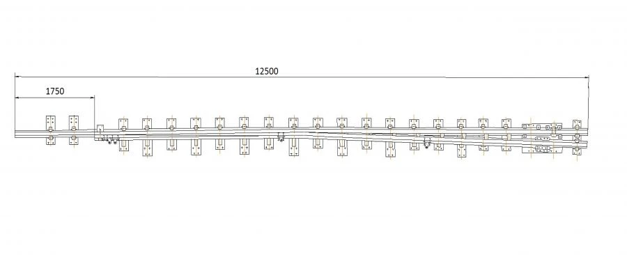 Straight frame rail of P65 type with curved shank of 2771.01.000 project
