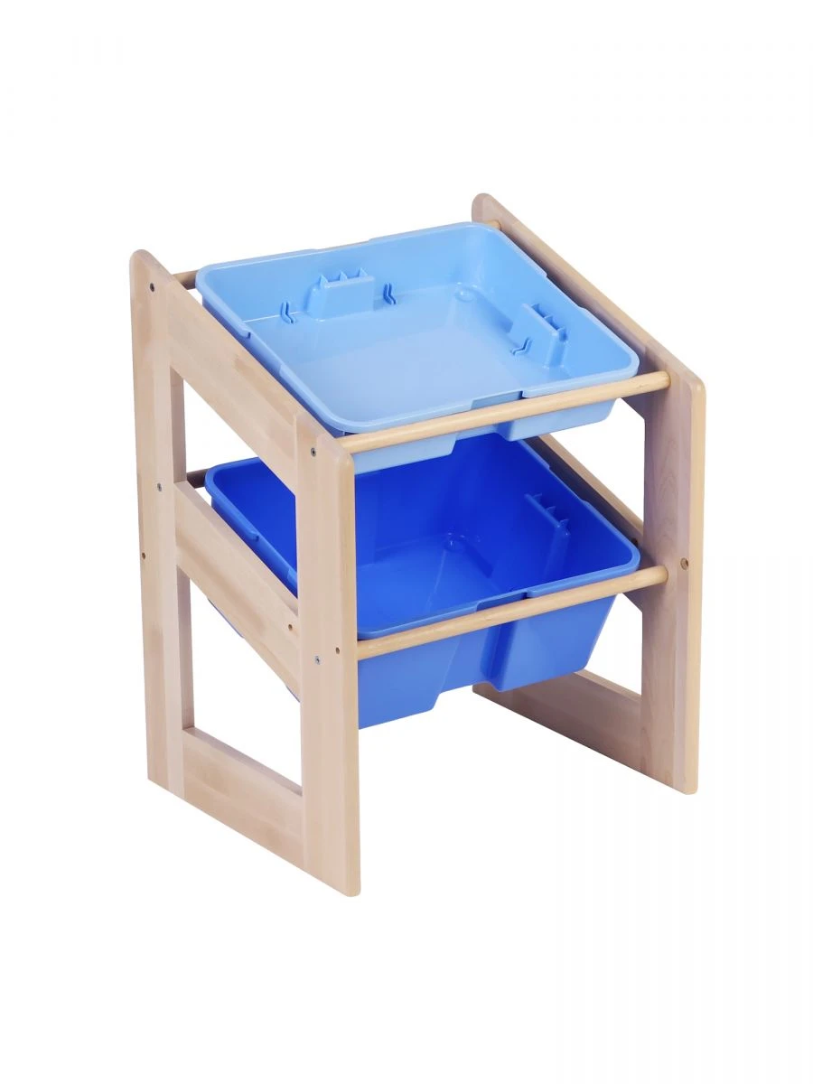 Sloping shelving unit 680x2 containers / blue / Igroteca storage system